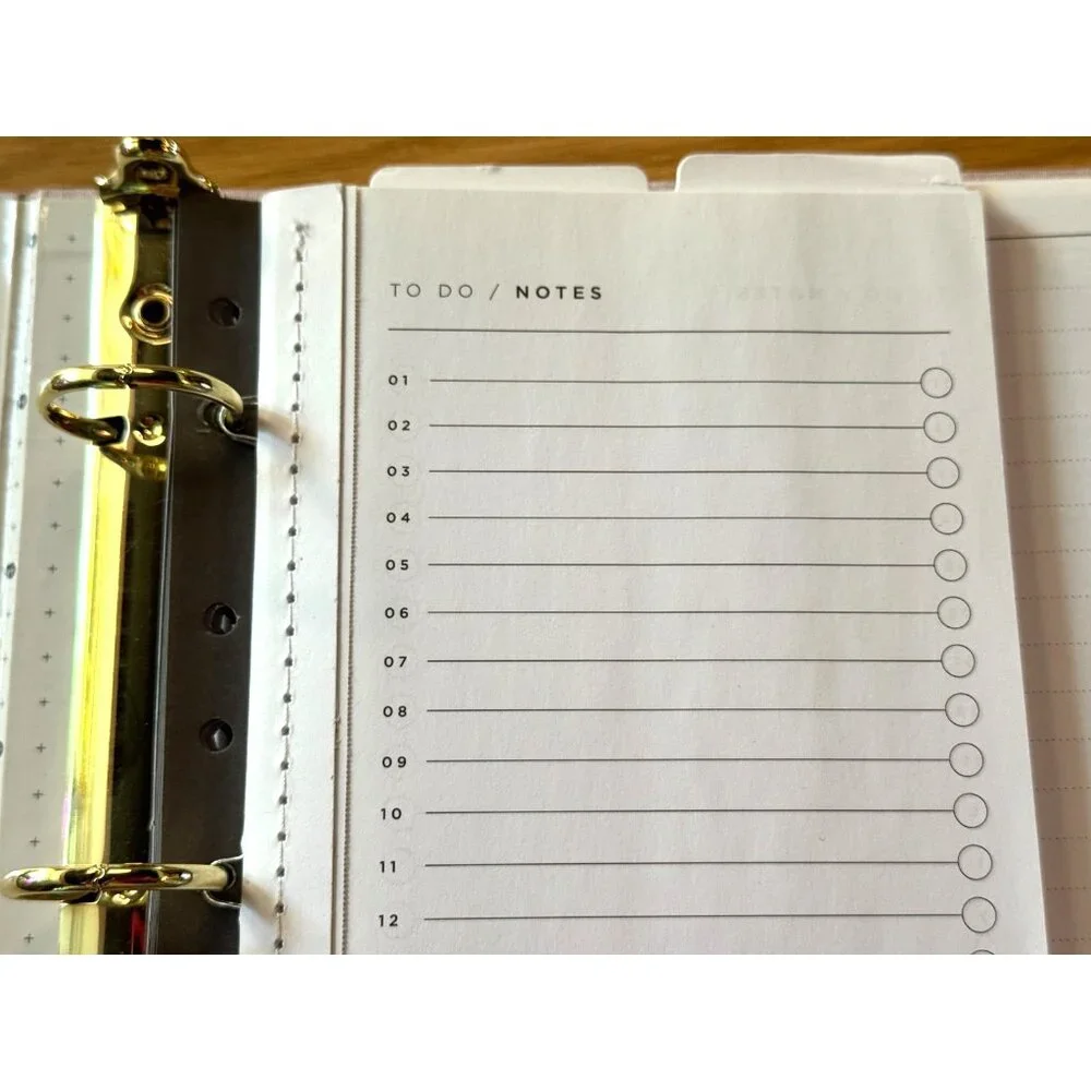 Russell + Hazel Bookcloth Mini 3 Ring Binder + Inserts, Peony
